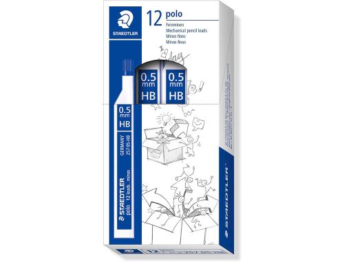 Minas staedtler grafite 0,5 mm hb tubo com 12 minas , Staedtler , 43265 , 4007817211526